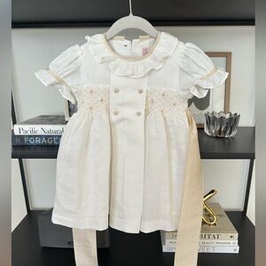 La Coqueta Ivory Santina Smock Ceremony Girl Dress 3Y